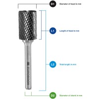 Шарошка по металлу Euroboor типа B, Ø головки - 8 мм RB.B0806