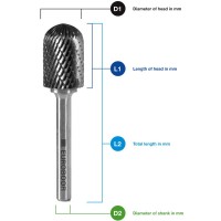 Шарошка по металлу Euroboor типа C, Ø головки - 6 мм RB.C0606