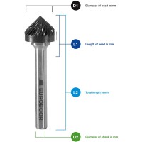 Шарошка по металлу Euroboor типа K, Ø головки - 16 мм RB.K1606