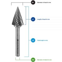 Шарошка по металлу Euroboor типа M, Ø головки - 3 мм RB.M0303